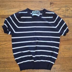 Wild pony navy blue stripe sweater